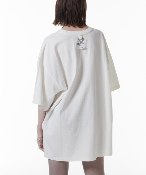JOSE MOON（ジョゼムーン）の「【EVA×JOSE】SECOND HALF BIGT-SHIRT/セカンドハーフビッグＴシャツ（Tシャツ/カットソー・レディース・チャコールグレー/ホワイト・FREE）」の12枚目の写真