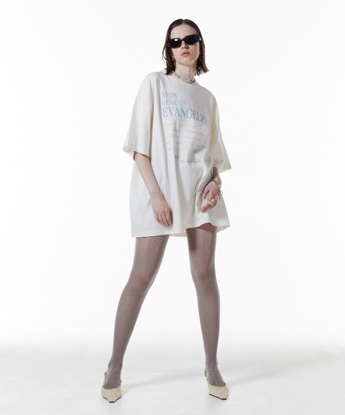 JOSE MOON（ジョゼムーン）の「【EVA×JOSE】SECOND HALF BIGT-SHIRT/セカンドハーフビッグＴシャツ（Tシャツ/カットソー・レディース・チャコールグレー/ホワイト・FREE）」の14枚目の写真