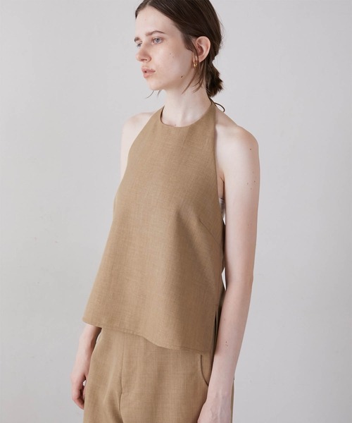 LA PEAU DE GEM(ラポドゥジェム)の「【LA PEAU DE GEM】backless halter neck/バックレスホルターネック(キャミソール・レディース・ブラック/ベージュ・FREE)」の12枚目の写真