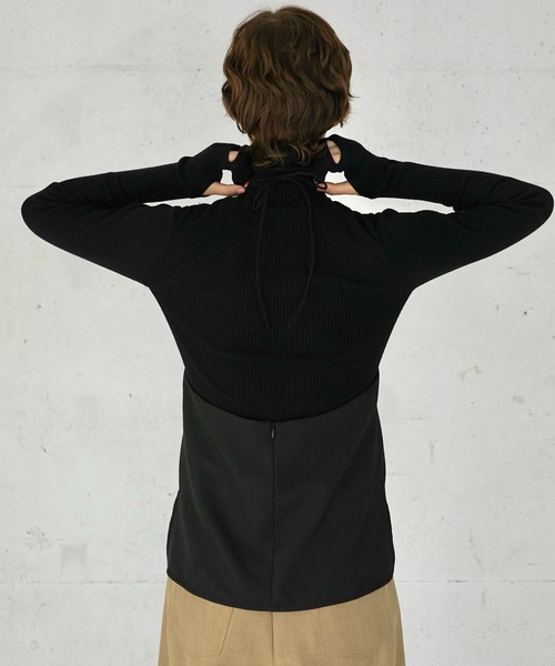 LA PEAU DE GEM(ラポドゥジェム)の「【LA PEAU DE GEM】backless halter neck/バックレスホルターネック(キャミソール・レディース・ブラック/ベージュ・FREE)」の21枚目の写真