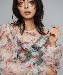 Narcissus | フラワーフリルブラウス/チュールプリント《動画あり》(シャツ/ブラウス)