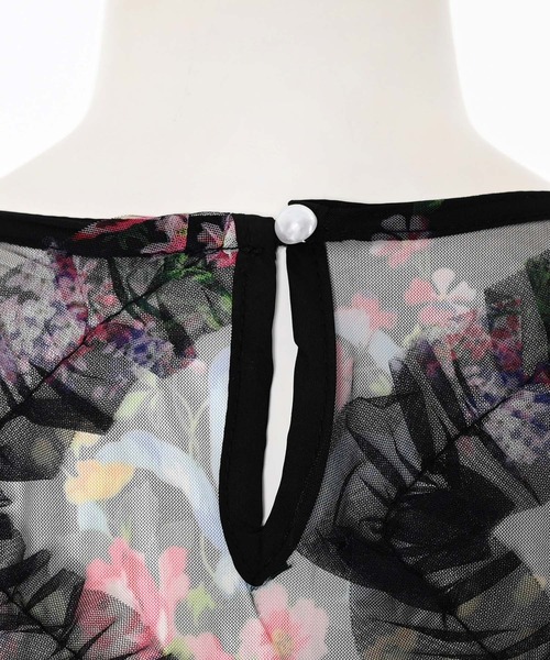 Narcissus（ナルシス）の「フラワーフリルブラウス/チュールプリント《動画あり》（シャツ/ブラウス・レディース・ブラック/アイボリー・FREE）」の10枚目の写真