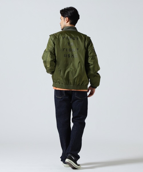 AVIREX（アヴィレックス）の「USMC LIGHT WEP JACKET / USMC ライト ウェップジャケット / AVIREX / アヴィレックス（ブルゾン・メンズ・オリーブ/ブラック・MEDIUM/LARGE/X-LARGE/XX-LARGE）」の4枚目の写真
