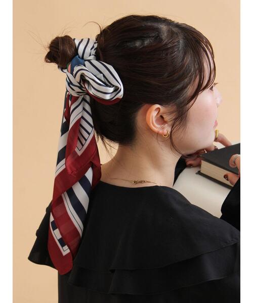 ehka sopo（エヘカソポ）の「ボーダー柄スカーフ（ストール/ショール・レディース・オフホワイト・F）」の4枚目の写真