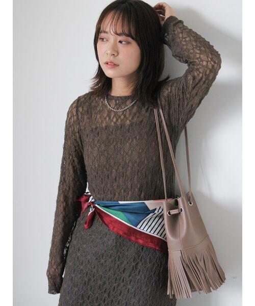 ehka sopo（エヘカソポ）の「ボーダー柄スカーフ（ストール/ショール・レディース・オフホワイト・F）」の10枚目の写真