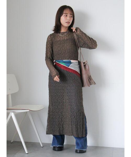 ehka sopo（エヘカソポ）の「ボーダー柄スカーフ（ストール/ショール・レディース・オフホワイト・F）」の14枚目の写真