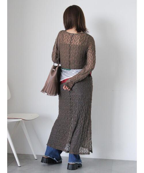 ehka sopo（エヘカソポ）の「ボーダー柄スカーフ（ストール/ショール・レディース・オフホワイト・F）」の15枚目の写真