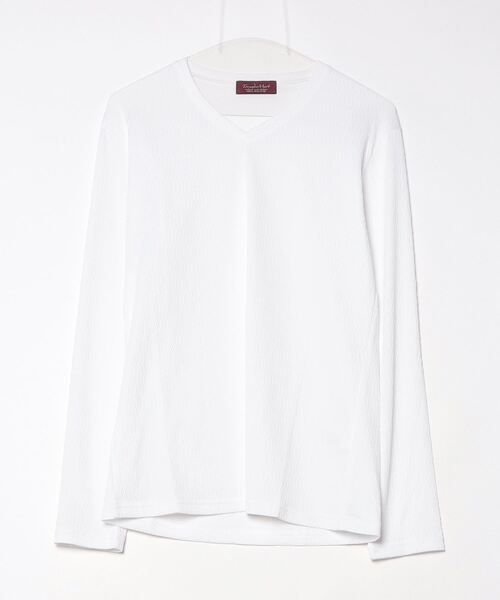 TORNADO MART(トルネードマート)の「ツイストグリッドJQVネック(Tシャツ/カットソー・メンズ・ブラック/ホワイト/ボルドー・MEDIUM/LARGE/LL/XXL)」の6枚目の写真