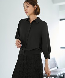 STYLE DELI | 袖口裾リブ７分袖ジョーゼットシャツ(シャツ/ブラウス)