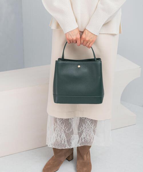 URBAN RESEARCH ROSSO WOMEN(アーバンリサーチ ロッソ)の「AULENTTI スクエアBAG(ハンドバッグ・レディース・ブラック/ベージュ系その他/グリーン・-)」の5枚目の写真