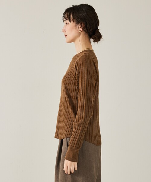 qualite（カリテ）の「ご好評につき再入荷！【新色追加！25AW】アシメスヌードリブニット/秋服/冬服/2WAY/スヌード取り外し可能（ニット/セーター・レディース・チャコールグレー/ライトブルー/オフホワイト/ブラウン系その他・フリー）」の20枚目の写真