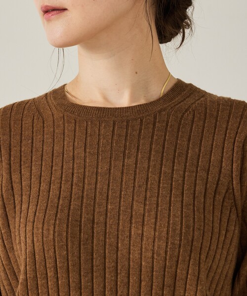 qualite（カリテ）の「ご好評につき再入荷！【新色追加！25AW】アシメスヌードリブニット/秋服/冬服/2WAY/スヌード取り外し可能（ニット/セーター・レディース・チャコールグレー/ライトブルー/オフホワイト/ブラウン系その他・フリー）」の22枚目の写真