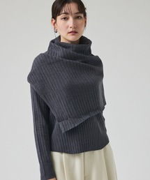 qualite | 【新色追加!25AW】アシメスヌードリブニット/秋服/冬服/2WAY/スヌード取り外し可能(ニット/セーター)