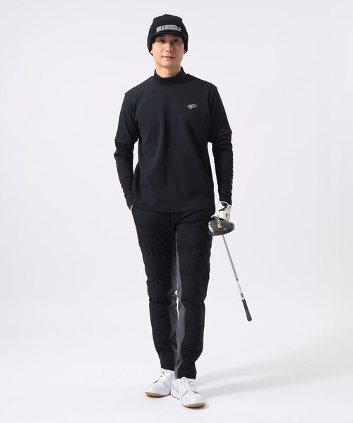 セール】ORANGE LABEL / ワッフル切り替え ロングスリーブモックネック