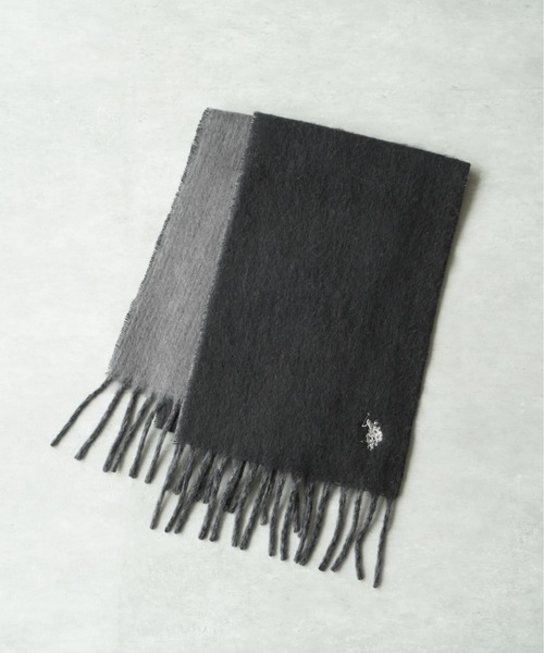 U.S. POLO ASSN.（ユーエスポロアッスン）の「【U.S. POLO ASSN.】 ユーエスポロアッスン　ブークレ　フリンジマフラー　USPA-2017（マフラー・レディース・ピンク/ブラック/ブルー/レモンイエロー・FREE）」の2枚目の写真