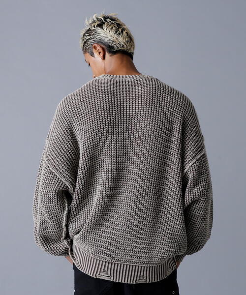 DANKE SCHON(ダンケシェーン)の「DankeSchon/ダンケシェーン/PIGMENT CHEMICAL AZE CREWNECK(ニット/セーター・レディース・ブラック/ブラウン・L/M)」の9枚目の写真