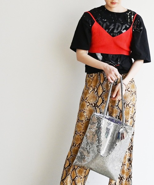 Magine(マージン)の「cheek チーク disc tote/ディスコ トート(トートバッグ・レディース・グリーン/ブラック/ブルー/ゴールド/シルバー・FREE)」の12枚目の写真