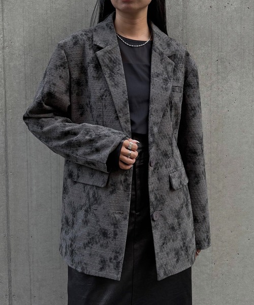 セール】【&g'aime】フラワープリントテーラードジャケット Floral