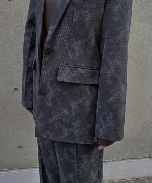 &g'aime（アンジェム）の「【&g'aime】フラワープリントテーラードジャケット　Floral Print Tailored Jacket（テーラードジャケット・レディース・グレー/ブラック・FREE）」の10枚目の写真