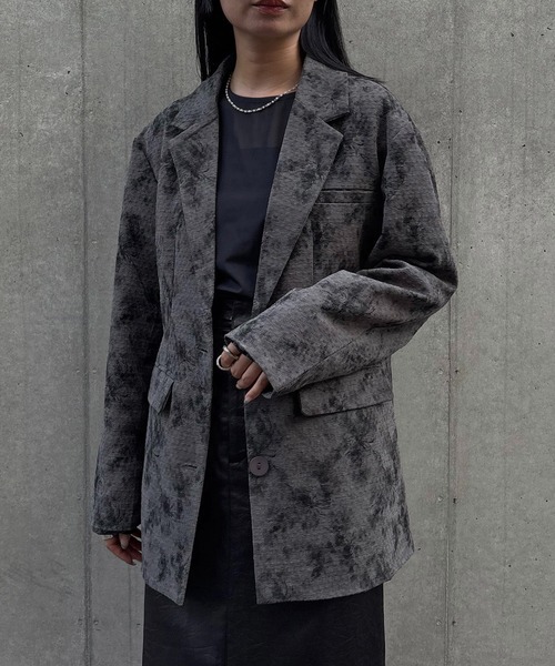 セール】【&g'aime】フラワープリントテーラードジャケット Floral