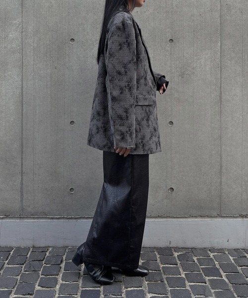 &g'aime（アンジェム）の「【&g'aime】フラワープリントテーラードジャケット　Floral Print Tailored Jacket（テーラードジャケット・レディース・グレー/ブラック・FREE）」の12枚目の写真