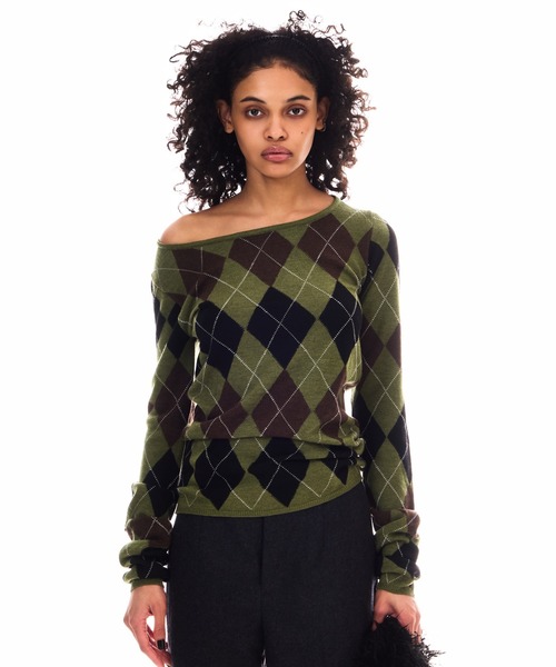 トップス BEEDEN ARGYLE LOOSE KNIT TOPS ARGYLE LOOSE KNIT TOPS（ニット/セーター）｜BEEDEN（ビーデン
