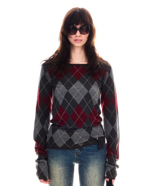 トップス BEEDEN ARGYLE LOOSE KNIT TOPS ARGYLE LOOSE KNIT TOPS（ニット/セーター）｜BEEDEN（ビーデン