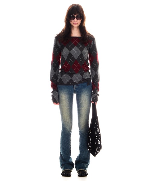 トップス BEEDEN ARGYLE LOOSE KNIT TOPS ARGYLE LOOSE KNIT TOPS（ニット/セーター）｜BEEDEN（ビーデン