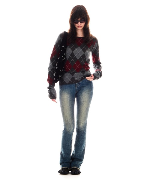 ARGYLE LOOSE KNIT TOPS（ニット/セーター）｜BEEDEN（ビーデン