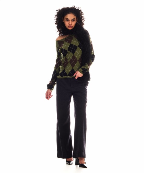BEEDEN ／ARGYLE LOOSE KNIT TOPS ニット オフショ BEEDEN（ビーデン）の「ARGYLE LOOSE KNIT TOPS（ニット/セーター