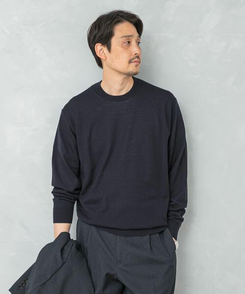 URBAN RESEARCH DOORS（アーバンリサーチドアーズ）の「LIFE STYLE TAILOR　マシンウォッシャブルハイゲージクルーニット（シャツ/ブラウス・メンズ・グレー系その他/アイボリー/グリーン/ネイビー・LARGE/MEDIUM）」の8枚目の写真