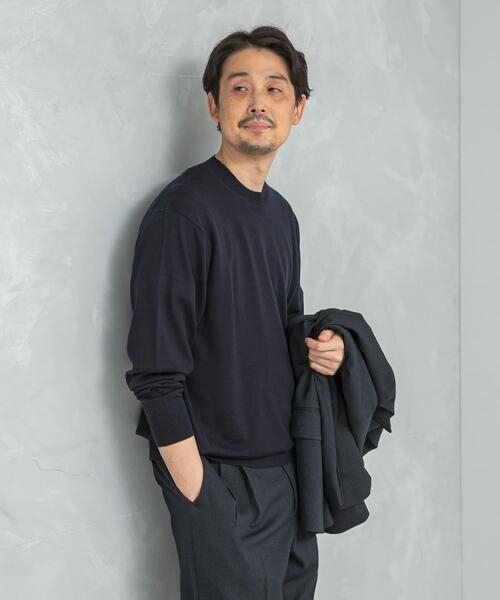 URBAN RESEARCH DOORS（アーバンリサーチドアーズ）の「LIFE STYLE TAILOR　マシンウォッシャブルハイゲージクルーニット（シャツ/ブラウス・メンズ・グレー系その他/アイボリー/グリーン/ネイビー・LARGE/MEDIUM）」の10枚目の写真