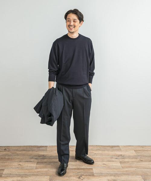 URBAN RESEARCH DOORS（アーバンリサーチドアーズ）の「LIFE STYLE TAILOR　マシンウォッシャブルハイゲージクルーニット（シャツ/ブラウス・メンズ・グレー系その他/アイボリー/グリーン/ネイビー・LARGE/MEDIUM）」の12枚目の写真