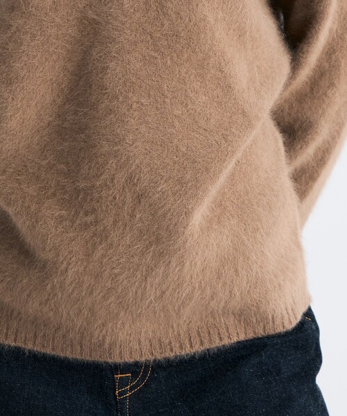 EDITION（エディション）の「フォックスシャギー Vネックニット（ニット/セーター・レディース・ブラック/ベージュ・FREE）」の5枚目の写真