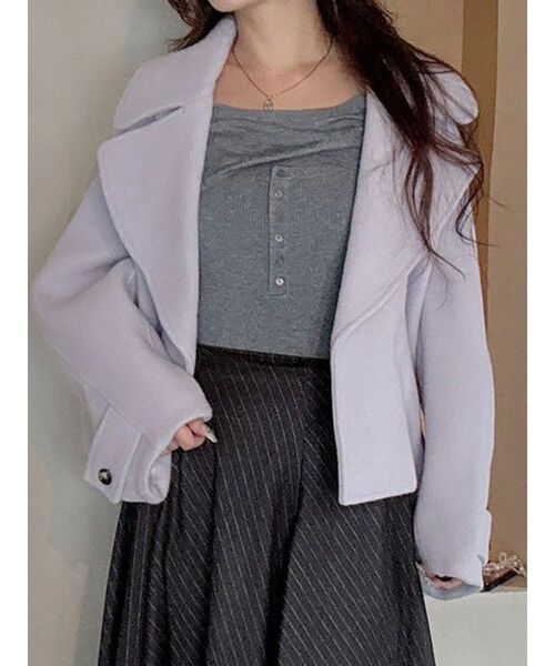 【OUNNOUN】コクーンショートコート