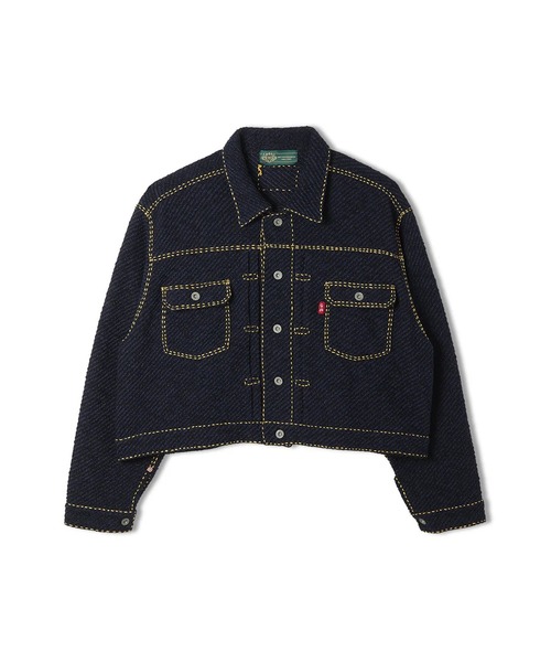 Hand Stitched Rigid Denim Knit Jacket（ニット/セーター）｜gim