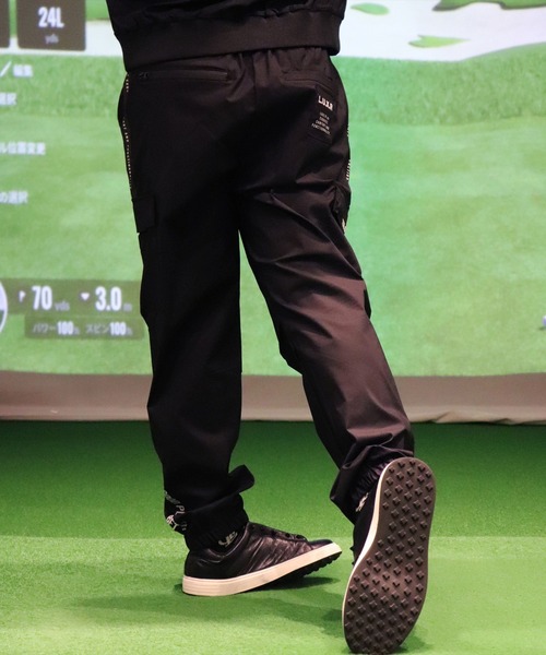 RM)【LUXE/R GOLF】ストレッチ クロス サイドライン カーゴパンツ