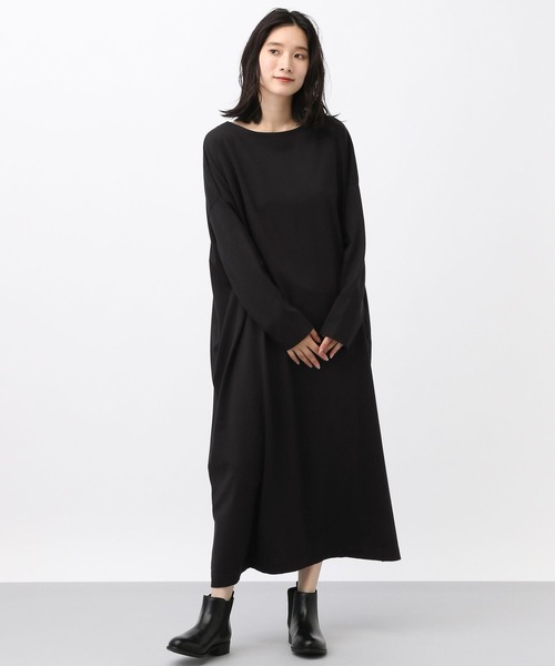 studio CLIP（スタディオクリップ）の「《natural by clip》CコーマWバイオカットワンピース[プチサイズあり]（ワンピース・レディース・ブラック/モカ/ネイビー・PF/FREE）」の2枚目の写真