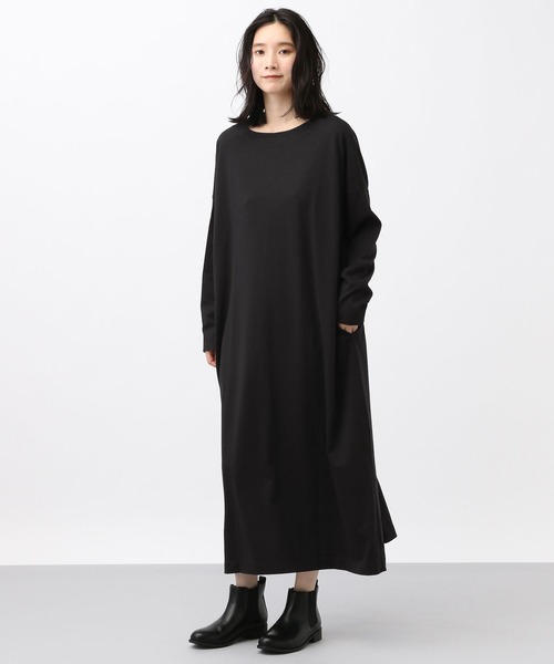 studio CLIP（スタディオクリップ）の「《natural by clip》CコーマWバイオカットワンピース[プチサイズあり]（ワンピース・レディース・ブラック/モカ/ネイビー・PF/FREE）」の5枚目の写真