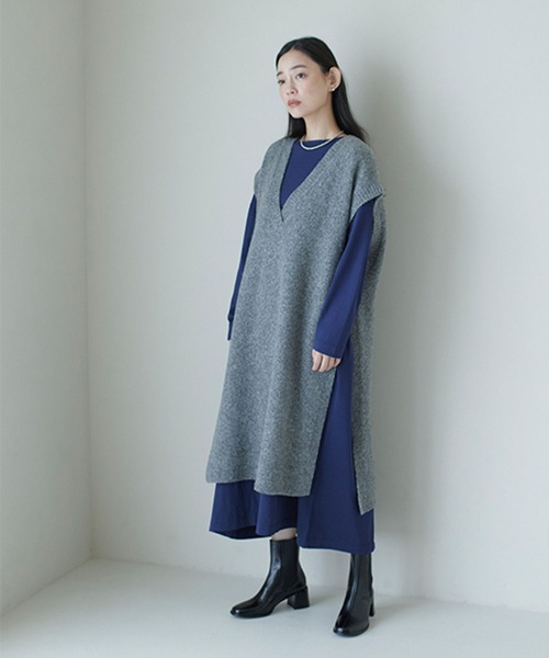 studio CLIP（スタディオクリップ）の「《natural by clip》CコーマWバイオカットワンピース[プチサイズあり]（ワンピース・レディース・ブラック/モカ/ネイビー・PF/FREE）」の9枚目の写真