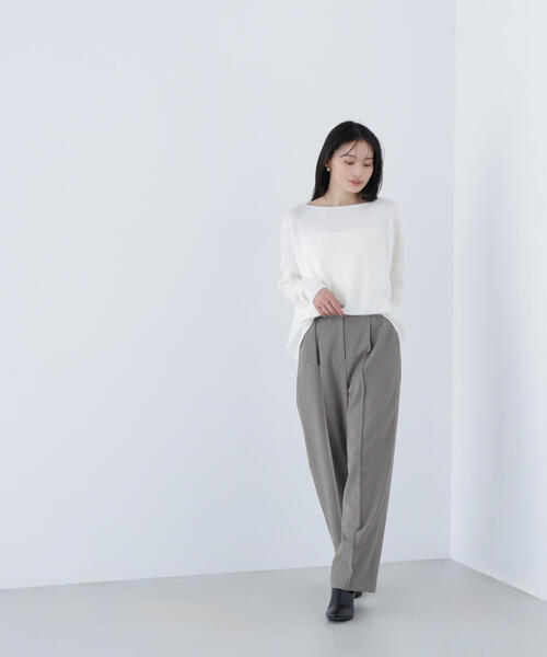 NATURAL BEAUTY BASIC(ナチュラルビューティーベーシック)の「◇ウールブレンドヘアリーニット(ニット/セーター・レディース・ダークブラウン/レッド/オフホワイト・FREE)」の6枚目の写真
