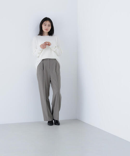 NATURAL BEAUTY BASIC(ナチュラルビューティーベーシック)の「◇ウールブレンドヘアリーニット(ニット/セーター・レディース・ダークブラウン/レッド/オフホワイト・FREE)」の8枚目の写真