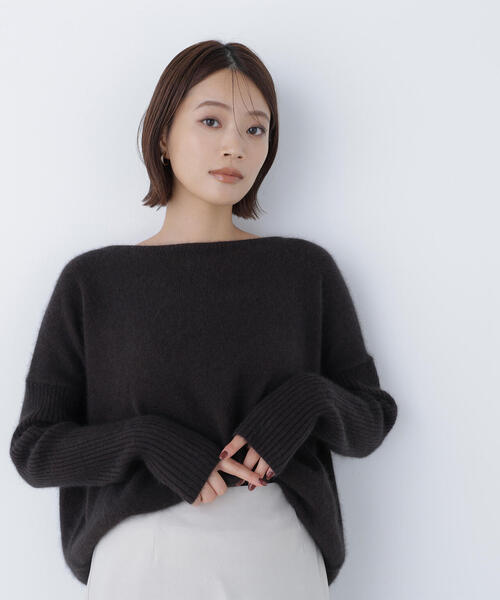 NATURAL BEAUTY BASIC(ナチュラルビューティーベーシック)の「◇ウールブレンドヘアリーニット(ニット/セーター・レディース・ダークブラウン/レッド/オフホワイト・FREE)」の12枚目の写真