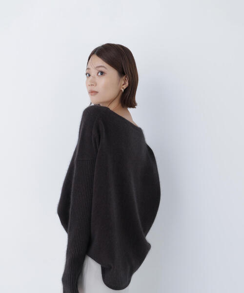 NATURAL BEAUTY BASIC(ナチュラルビューティーベーシック)の「◇ウールブレンドヘアリーニット(ニット/セーター・レディース・ダークブラウン/レッド/オフホワイト・FREE)」の14枚目の写真