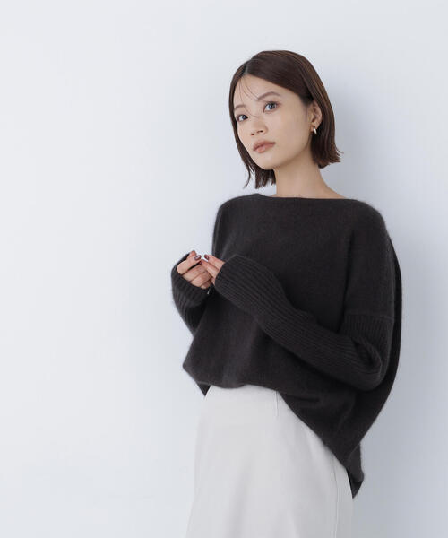NATURAL BEAUTY BASIC(ナチュラルビューティーベーシック)の「◇ウールブレンドヘアリーニット(ニット/セーター・レディース・ダークブラウン/レッド/オフホワイト・FREE)」の16枚目の写真