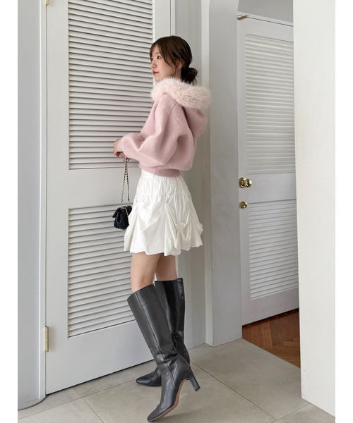 Sustainableファー付きニットパーカー（パーカー）｜SNIDEL