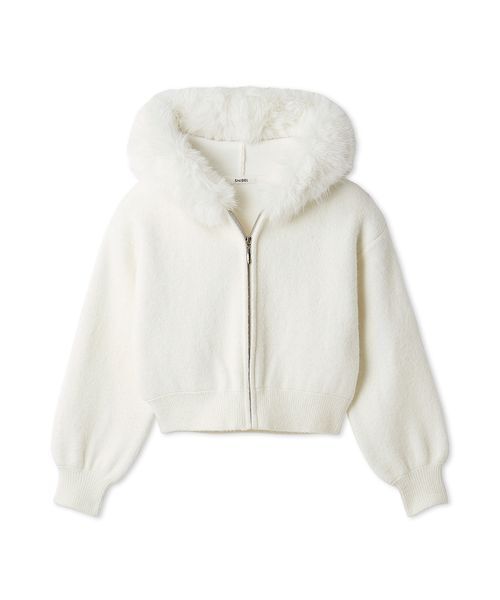 SNIDEL（スナイデル）の「Sustainableファー付きニットパーカー