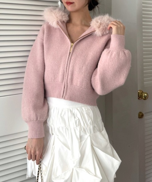 Sustainableファー付きニットパーカー（パーカー）｜SNIDEL