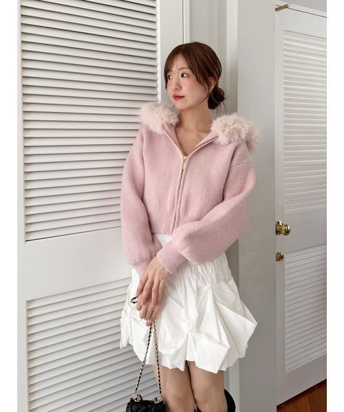 Sustainableファー付きニットパーカー（パーカー）｜SNIDEL