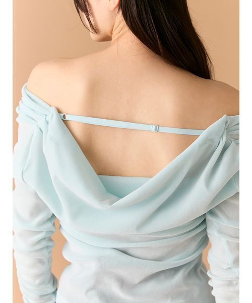 LILY BROWN(リリーブラウン)の「フロッキーベロアドレープトップス(Tシャツ/カットソー・レディース・ピンク/アイボリー/ブルー・F)」の13枚目の写真